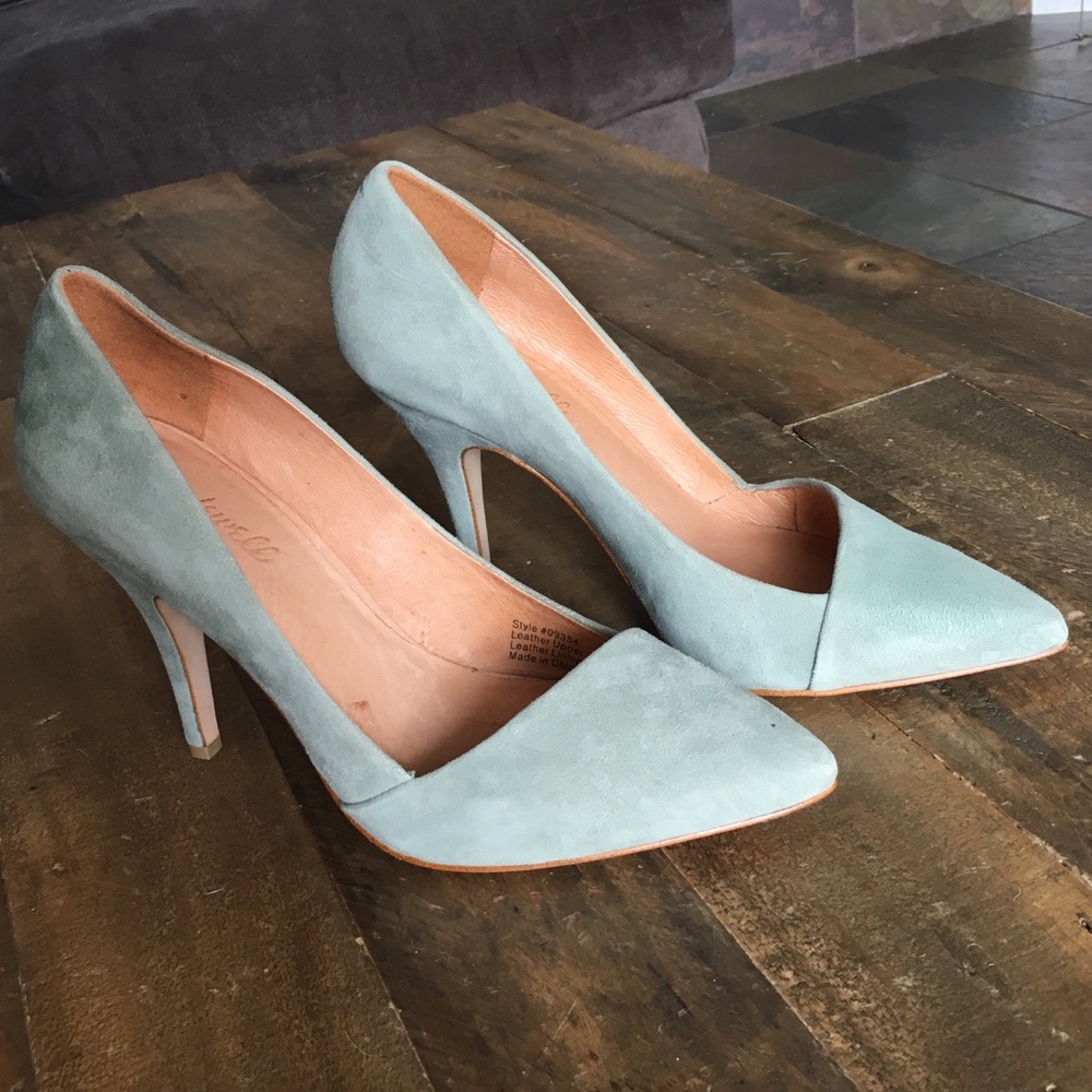 Madewell Mira Suede Heels - Willow Green - Sz 9 - Picture 5 of 5